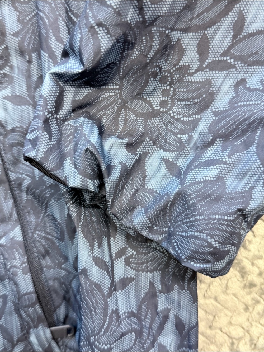 ATHLETA Sightseer Lace Jacket Women’s 2X Navy Black Floral Windbreaker Full Zip - Picture 6 of 14